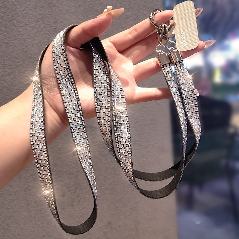 Moteriška telefono pakabukas su deimantiniais blizgučiais, geometrinis pakabukas, daugiafunkcinis