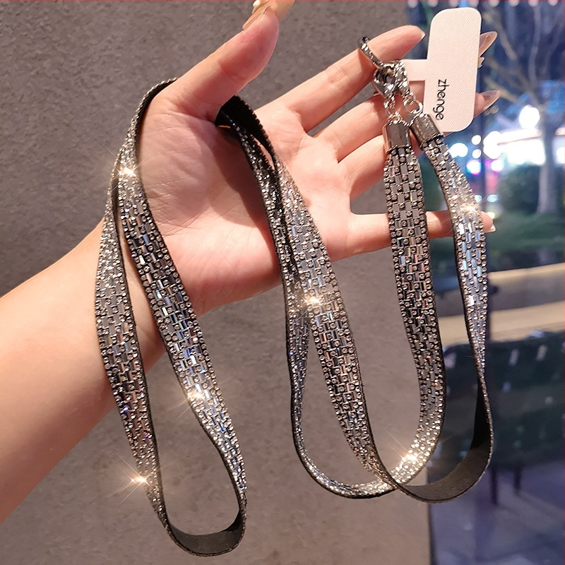 Moteriška telefono pakabukas su deimantiniais blizgučiais, geometrinis pakabukas, daugiafunkcinis