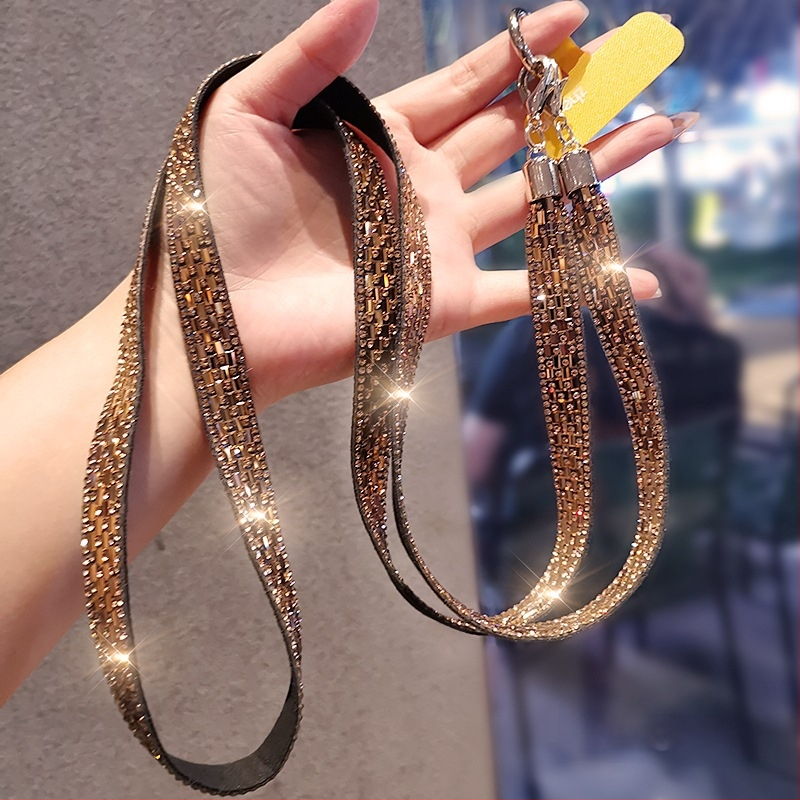 Moteriška telefono pakabukas su deimantiniais blizgučiais, geometrinis pakabukas, daugiafunkcinis