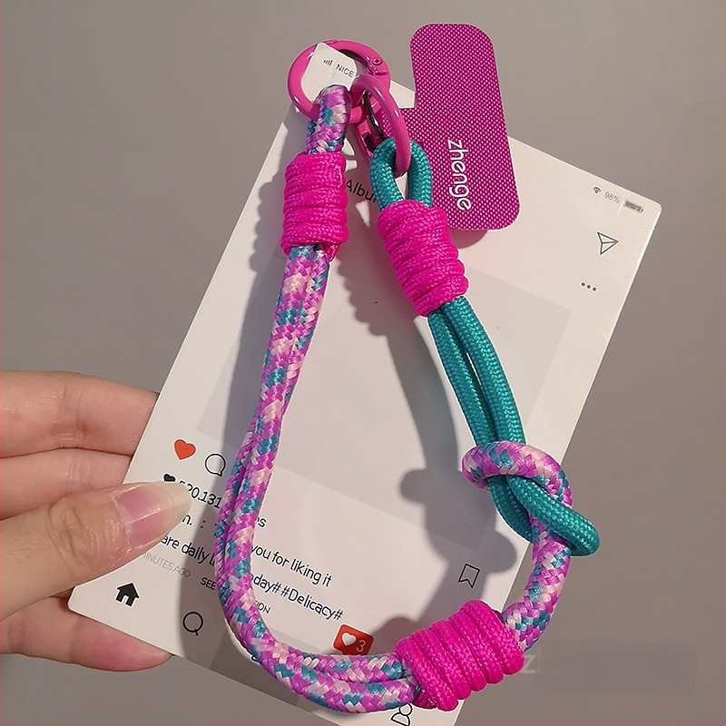 Moteriškas telefono ritė riešui, megztas, reguliuojamas, dvigubos paskirties, rankų darbo, geometrinis pakabukas