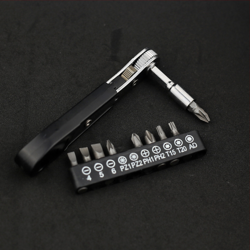 Chiyue 36-зъбен двупосочен трещоточен ключ с бит драйвер, Hex и Torx битове, хром-ванадий стомана, галванизиран, тегло 0.2