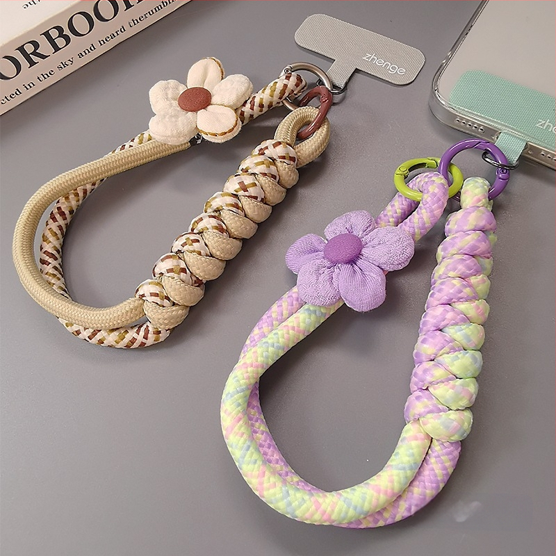 Telefono pakabukas su pintu virve, rankų darbas, geometrinis pakabukas, moteriškas riešo dirželis