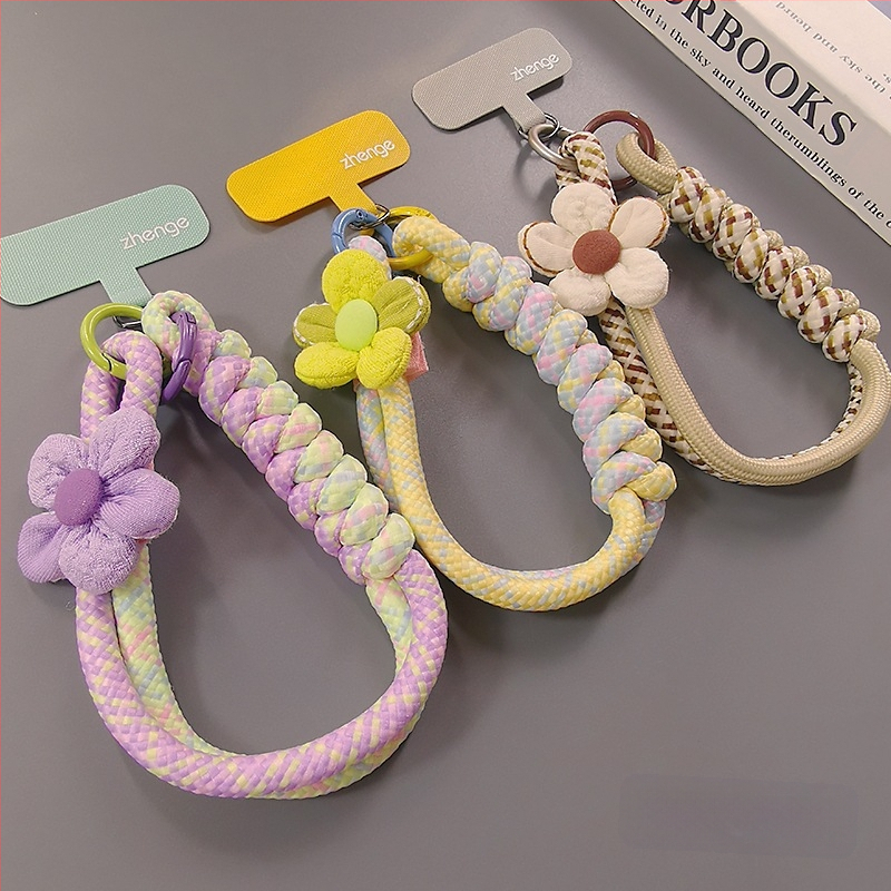 Telefono pakabukas su pintu virve, rankų darbas, geometrinis pakabukas, moteriškas riešo dirželis