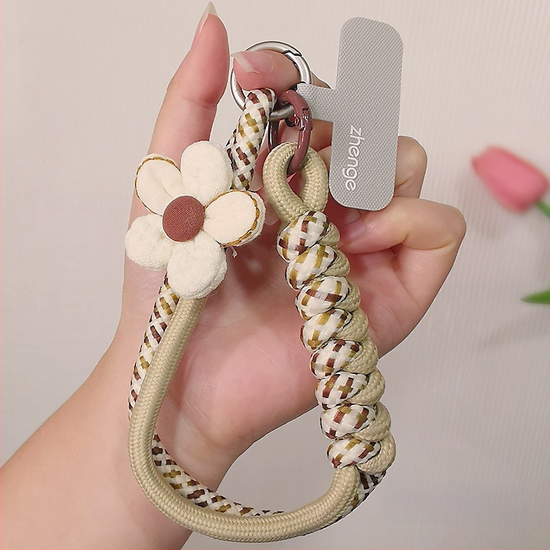 Telefono pakabukas su pintu virve, rankų darbas, geometrinis pakabukas, moteriškas riešo dirželis