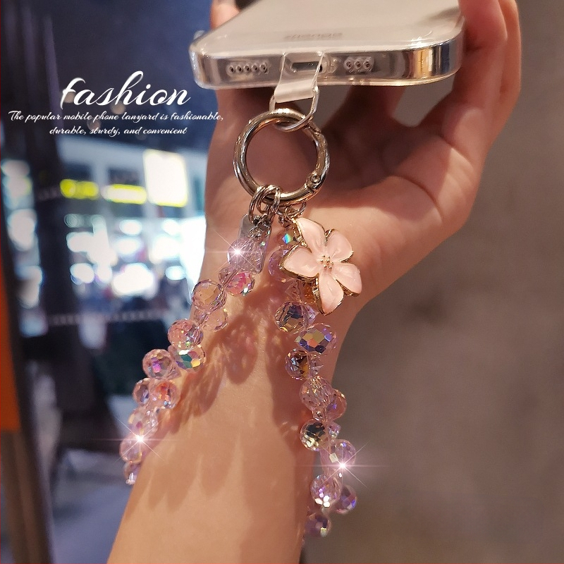 Rankų darbo telefonų grandinė su kristalų pakabuku moterims, geometrinis pakabukas, daugiafunkcinis
