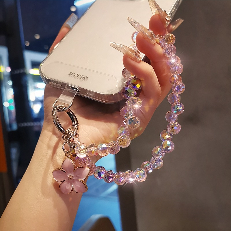 Rankų darbo telefonų grandinė su kristalų pakabuku moterims, geometrinis pakabukas, daugiafunkcinis