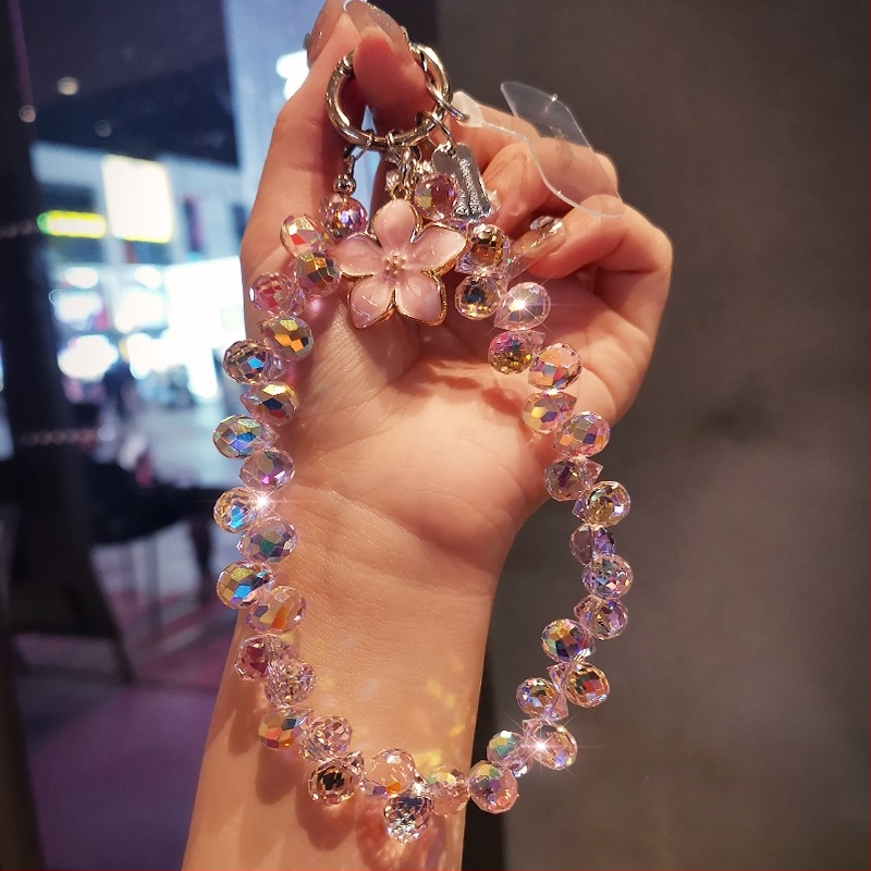 Rankų darbo telefonų grandinė su kristalų pakabuku moterims, geometrinis pakabukas, daugiafunkcinis