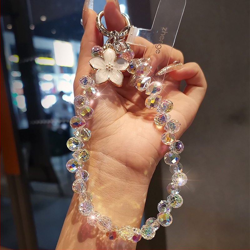 Rankų darbo telefonų grandinė su kristalų pakabuku moterims, geometrinis pakabukas, daugiafunkcinis