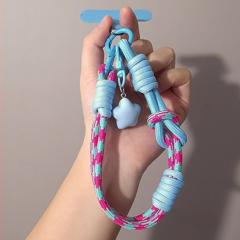 Laikiklis telefonui riešui ir nykščio laikiklis – reguliuojamas, megzta virvė, rankų darbo, daugiafunkcinis, Zhenge