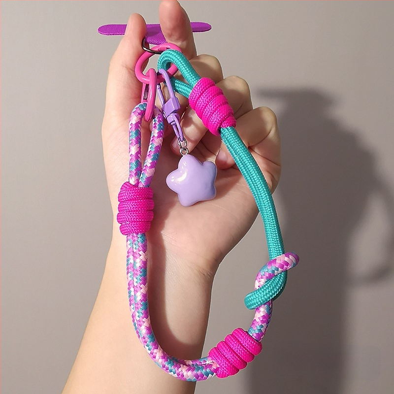 Laikiklis telefonui riešui ir nykščio laikiklis – reguliuojamas, megzta virvė, rankų darbo, daugiafunkcinis, Zhenge