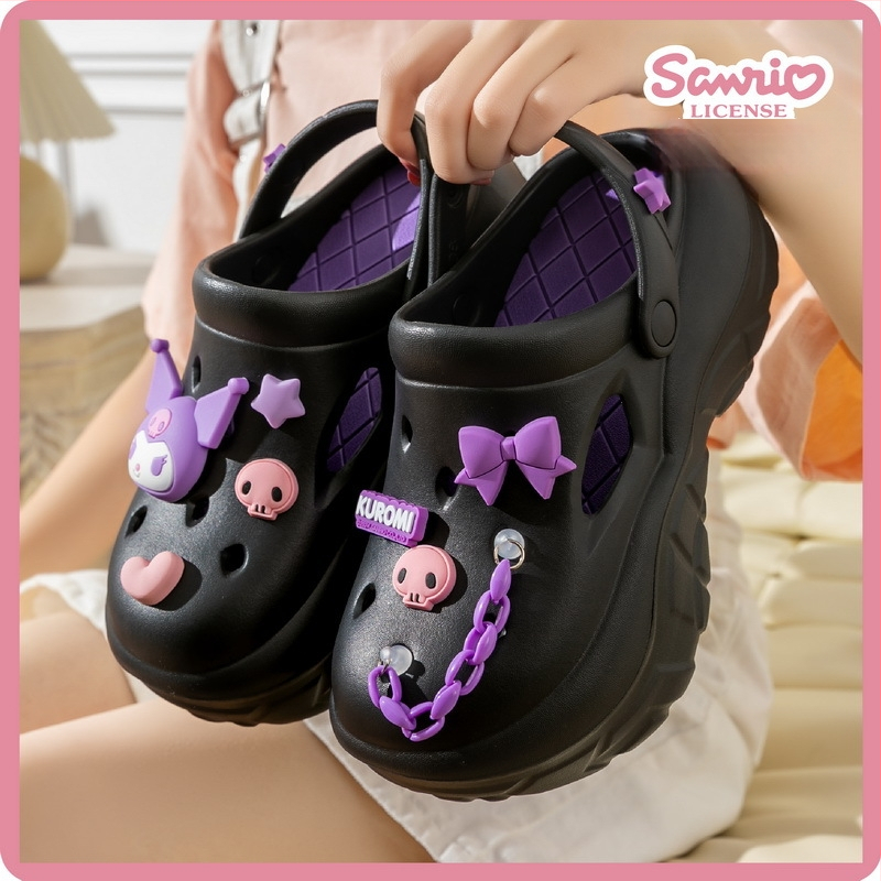 Sanrio sieviešu perforētās kurpes ar EVA zoli, ar Kuromi, Hello Kitty un Pochacco tēliem; Zīmols: Sanrio; Dzimums: Sievietes; Zole: EVA; Kategorija: Perforētās kurpes