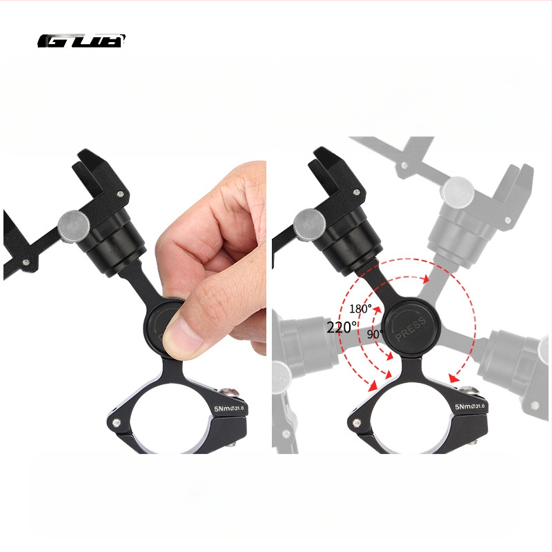 GUB PLUS21 Μεταλλικό στήριγμα πλοήγησης για ποδήλατα και μοτοσικλέτες με εκτεταμένο κλιπ και θήκη τηλεφώνου