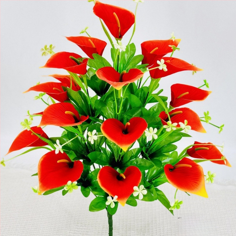 18 galvų Calla Lily, matinio audinio puokštė, dirbtiniai žiedai