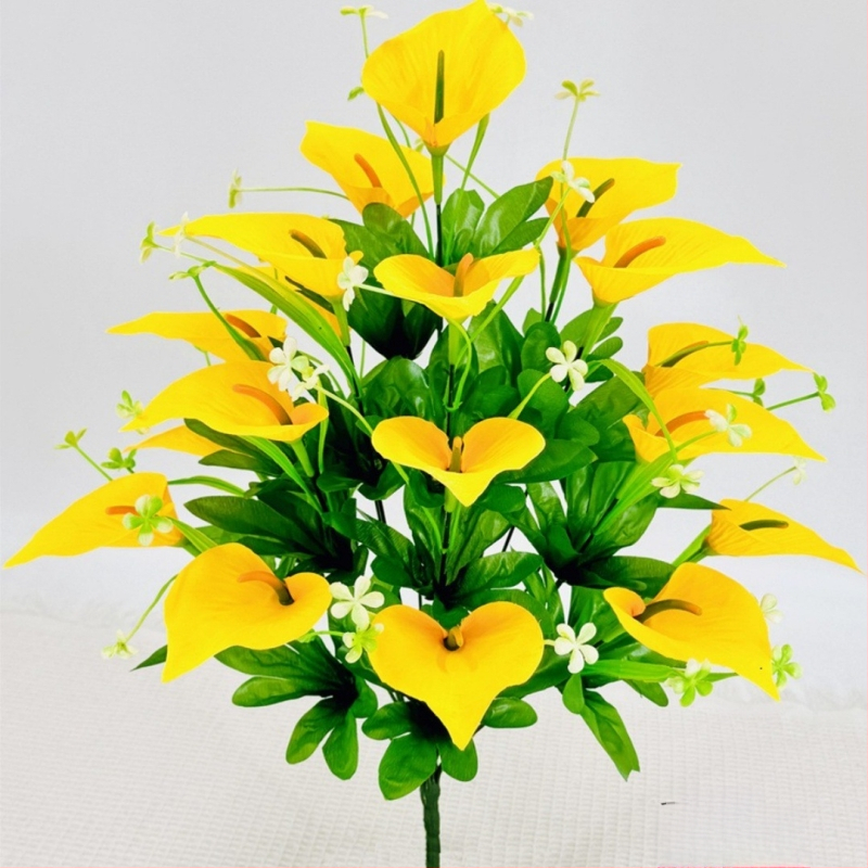 18 galvų Calla Lily, matinio audinio puokštė, dirbtiniai žiedai