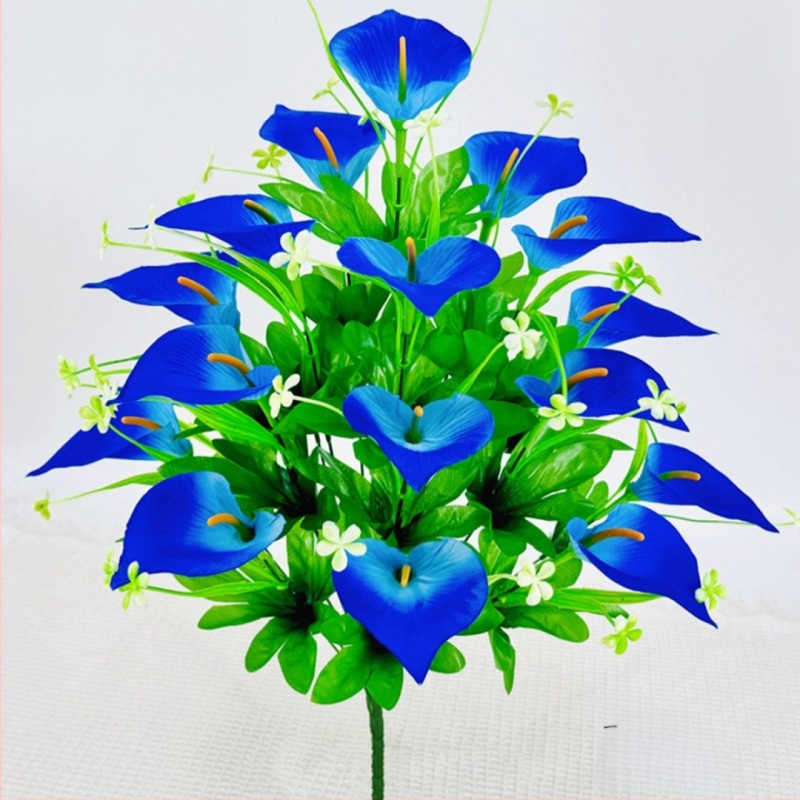 18 galvų Calla Lily, matinio audinio puokštė, dirbtiniai žiedai