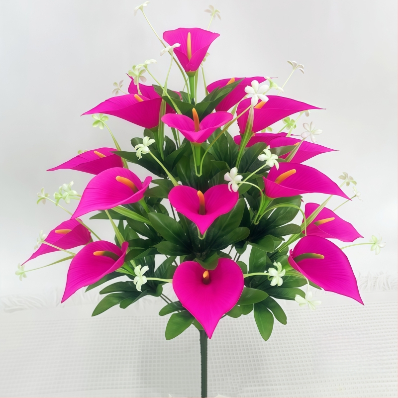 18 galvų Calla Lily, matinio audinio puokštė, dirbtiniai žiedai