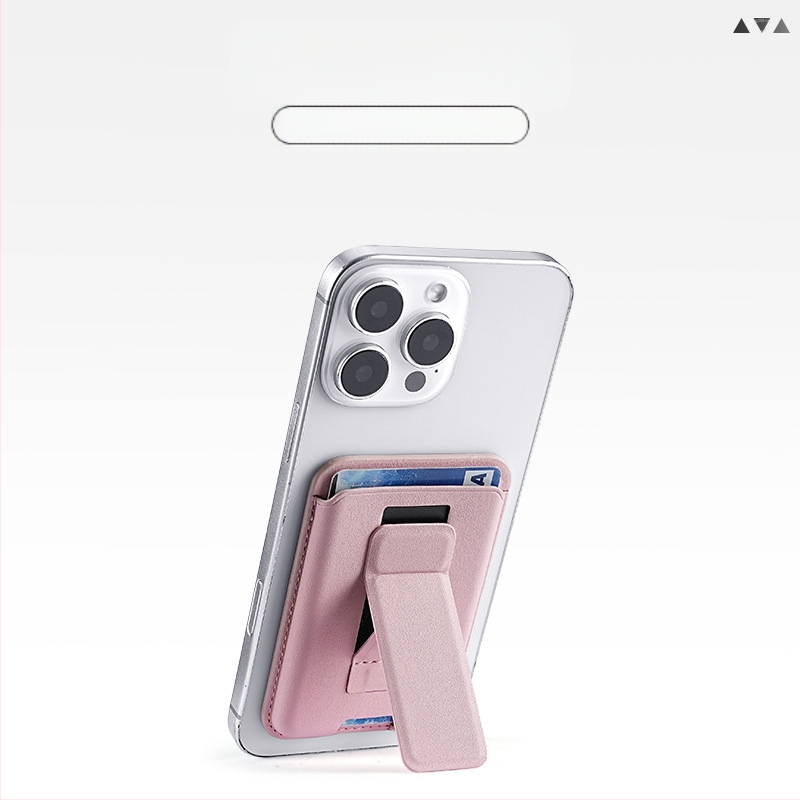 Huazhan PU mágneses kártyatartó állvánnyal iPhone 16-hoz – városi minimalista stílus, egyszínű dizájn, PU bélés és magnetos fogás, kopásálló és bővíthető, uniszex, 2025 tavasz