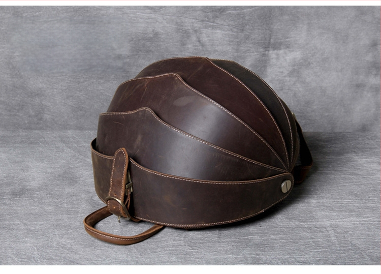 Rucsac din piele naturală – strat superior, unisex, stil retro, capacitate sub 20 L, deschidere cu cataramă Draasher