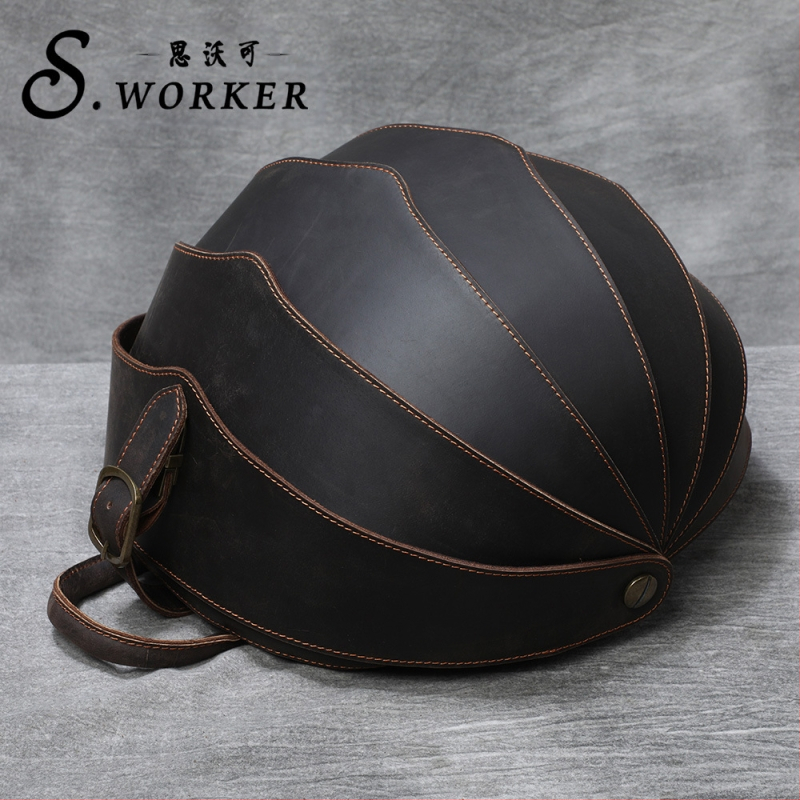 Rucsac din piele naturală – strat superior, unisex, stil retro, capacitate sub 20 L, deschidere cu cataramă Draasher