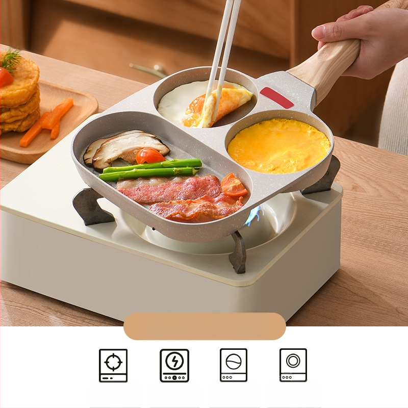 OTTOGI Nelipni pusryčių keptuvė kiaušiniams ir burgeriams, aliuminio lydinys, modelis DC-G2PH, 0,6 kg, tinkama įprastoms kaitlentėms.