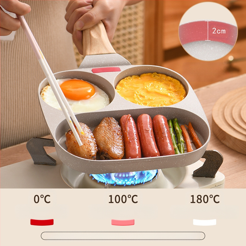 OTTOGI Nelipni pusryčių keptuvė kiaušiniams ir burgeriams, aliuminio lydinys, modelis DC-G2PH, 0,6 kg, tinkama įprastoms kaitlentėms.