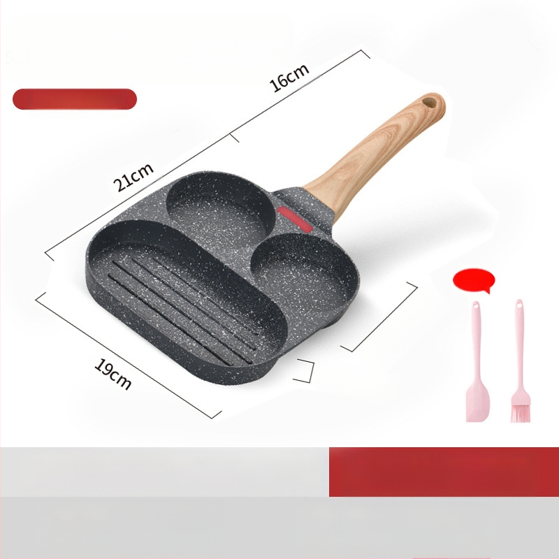 OTTOGI Nelipni pusryčių keptuvė kiaušiniams ir burgeriams, aliuminio lydinys, modelis DC-G2PH, 0,6 kg, tinkama įprastoms kaitlentėms.