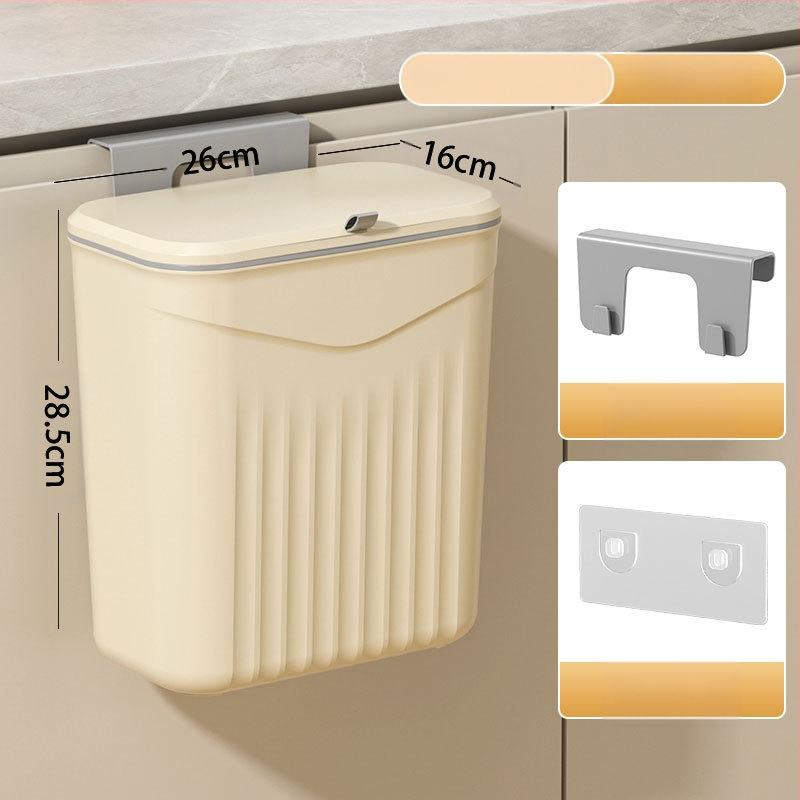 Sienas virtuves atkritumu urna ar atveramu vāku, plastiska, ietilpība >12 L, kvadrātveida forma, mājsaimniecības lietošanai