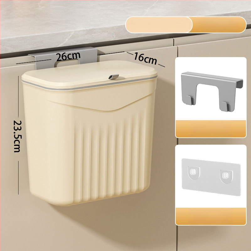 Sienas virtuves atkritumu urna ar atveramu vāku, plastiska, ietilpība >12 L, kvadrātveida forma, mājsaimniecības lietošanai