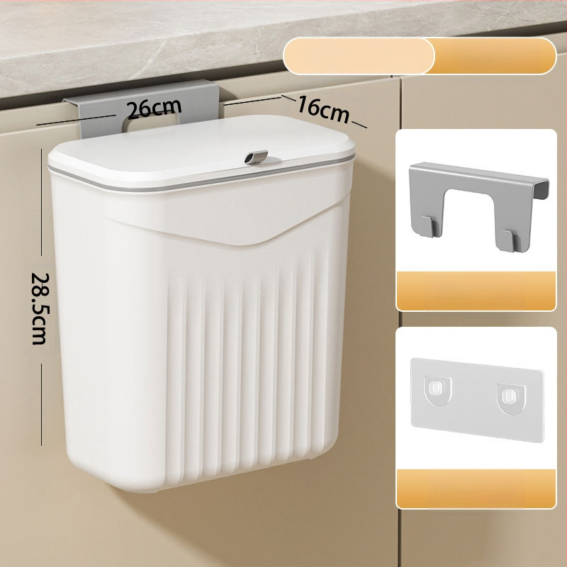 Sienas virtuves atkritumu urna ar atveramu vāku, plastiska, ietilpība >12 L, kvadrātveida forma, mājsaimniecības lietošanai