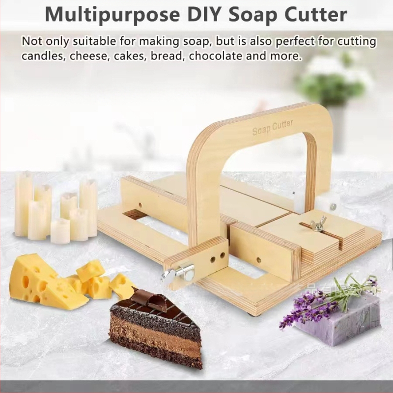 Drveni rezac sapuna – ručno izrađena kompaktna stolna ploča za rezanje za DIY sapune s prilagodljivom debljinom