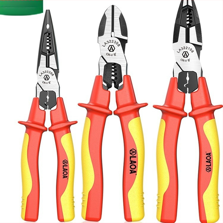 Clește izolat cu VDE pentru tăiere și crimparea cablurilor, clește cu vârf ascuțit pentru electricieni, electronică, reparații auto