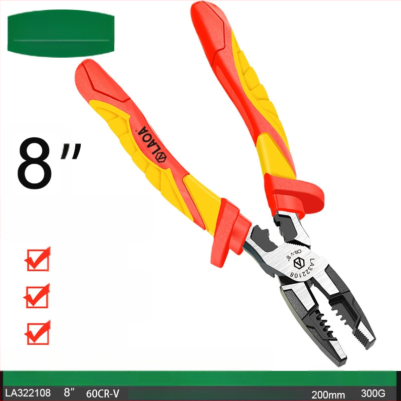 Clește izolat cu VDE pentru tăiere și crimparea cablurilor, clește cu vârf ascuțit pentru electricieni, electronică, reparații auto