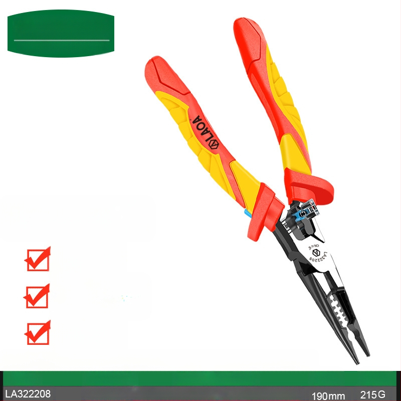 Clește izolat cu VDE pentru tăiere și crimparea cablurilor, clește cu vârf ascuțit pentru electricieni, electronică, reparații auto