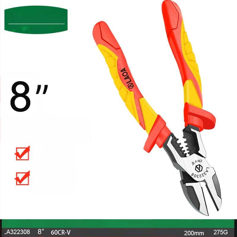 Clește izolat cu VDE pentru tăiere și crimparea cablurilor, clește cu vârf ascuțit pentru electricieni, electronică, reparații auto