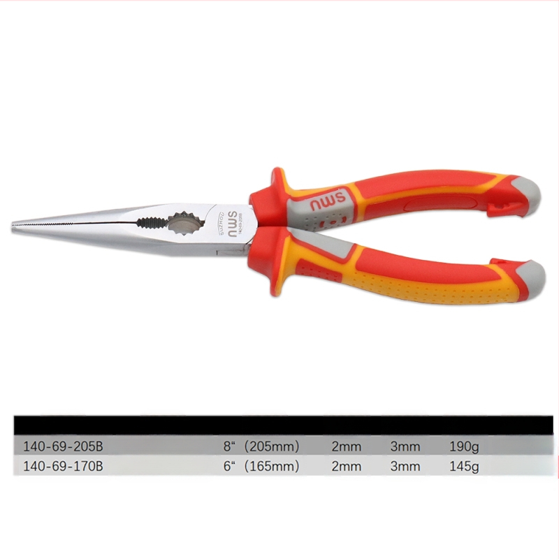 SMU adatos replės su smaigiu galu, modelis 140-69-205B, specialus plienas, daugiafunkcinis įrankis