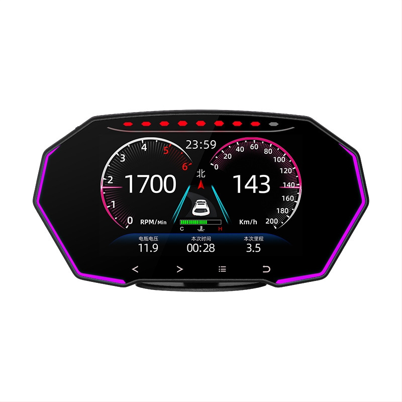 HUD auto displejs ar GPS ātruma mērītāju, OBD, 4 collu LED LCD skārienjutīgs displejs, modelis F11