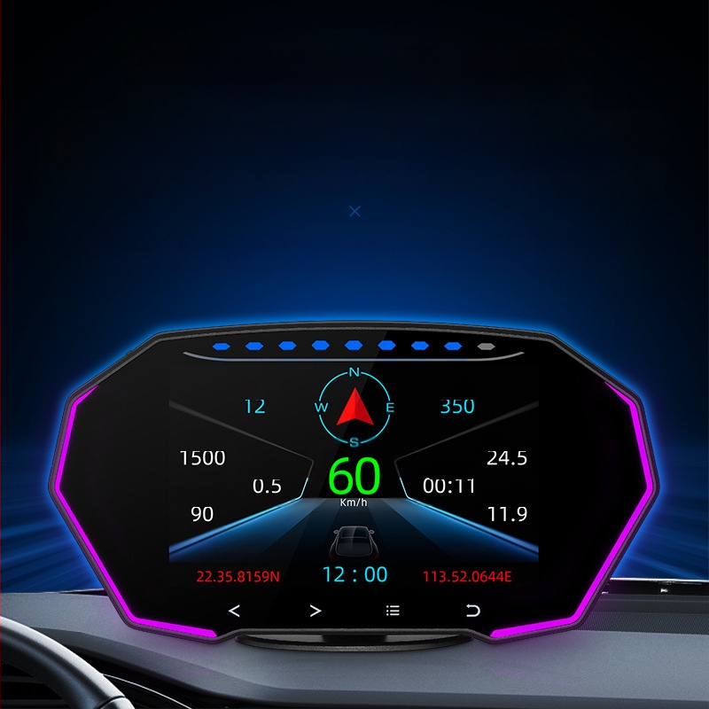 HUD auto displejs ar GPS ātruma mērītāju, OBD, 4 collu LED LCD skārienjutīgs displejs, modelis F11