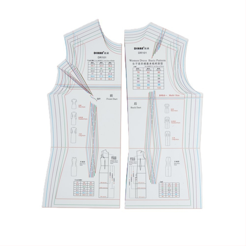 Siuvimo liniuotė — plastmasė, pagrindinis modelio prototipas, 24 vnt dėžutėje, bendras svoris 0,2 kg, įgaliotos privatios prekės ženklai