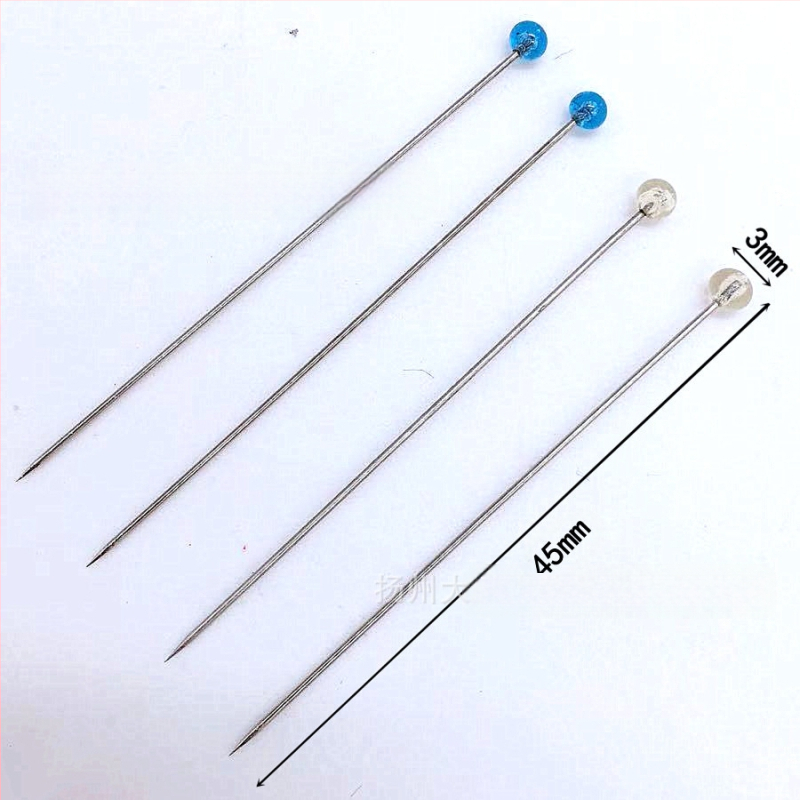 PinGuru igla za šivanje s staklenim perlama – pozicionirajuća, ultra tanka, velika glava, može se peglati; prilagodba dostupna; 400 kutija po kartonu; bruto težina 31 g