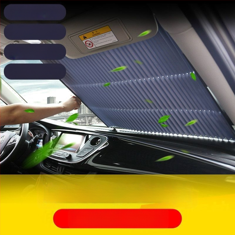 Automobilio priekinio stiklo saulės skydelis, teleskopinis, automatinis, aliuminio folija, tvirtinimas siurbtukais, universalus