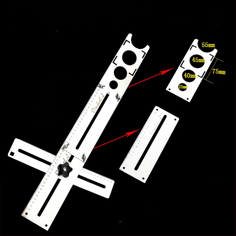 Τοποθετητής οπών πλακιδίων, ανοξείδωτο ατσάλι, ακρίβεια 1 mm, γωνιακός χάρακας, βάρος 600 g