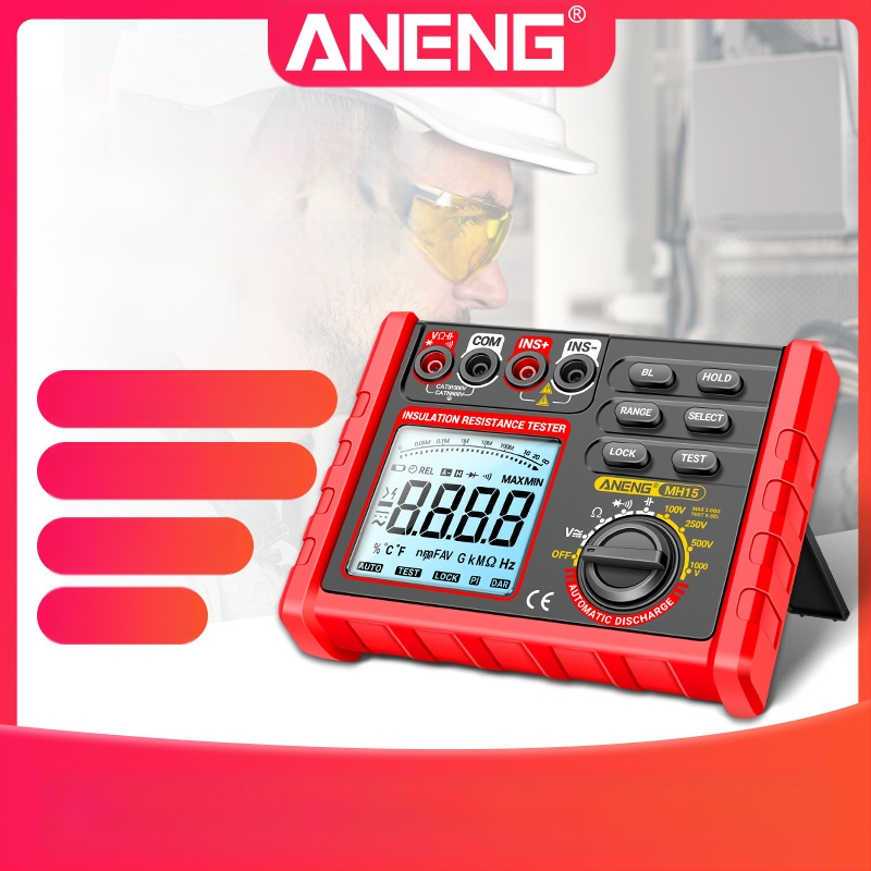 ANENG ευφυής μετρητής αντίστασης μόνωσης, 500V/1000V υψηλής τάσης, ψηφιακό megohmmeter