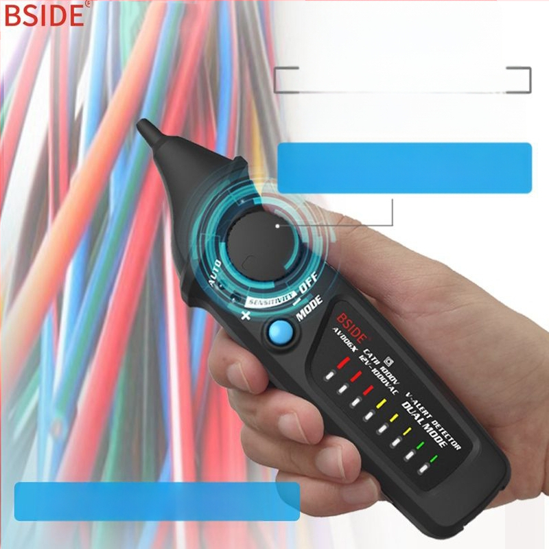 BSIDE Έξυπνο ηλεκτρικό τεστ με επαγωγή, πένα δοκιμών με εντοπισμό διακοπής γραμμής και ταυτοποίηση ζωντανών/ουδέτερων αγωγών για οικιακή χρήση