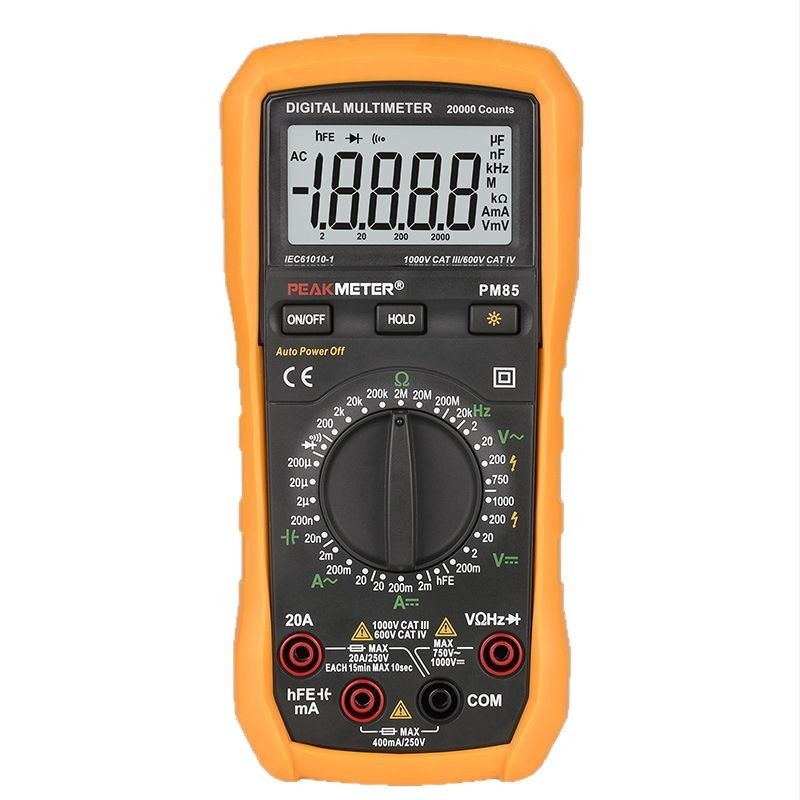 PEAKMETER MS85 didelio tikslumo 4½-skaitmenų skaitmeninis multimetras elektrikams, CE sertifikuotas