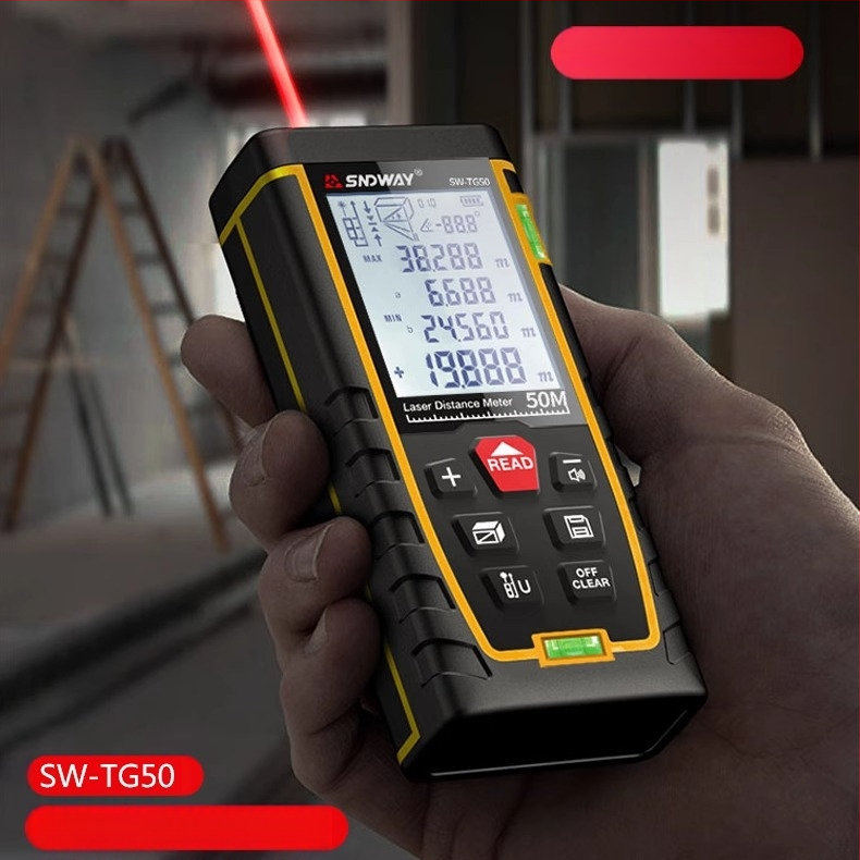 SW-MS50 Pārnēsājams lāzera attāluma mērītājs ar infrasarkano mērījumu