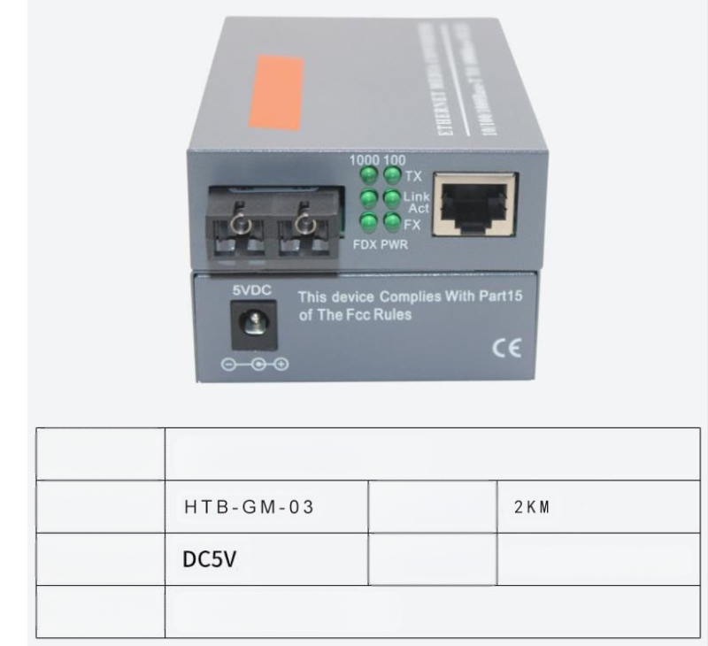 HTB-3100 Фиброоптичен трансивър — 100 Mbps, моно-режимен, едно влакно, GS-03/SFP, 4100