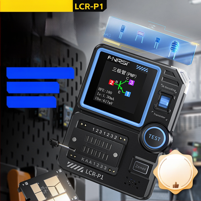 Smart LCR измервател, транзистор тестер, MOSFET детекция, многофункционално тестване на кондензатори и резистори, модел Lcr-p1, марка Fnirsi