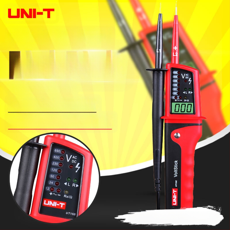 UT15B αδιάβροτο ηλεκτρικό μετρητικό στυλό – μέτρηση τάσης AC/DC, δοκιμή τριφασικού AC, ένδειξη φάσης, ενεργοποίηση/απενεργοποίηση