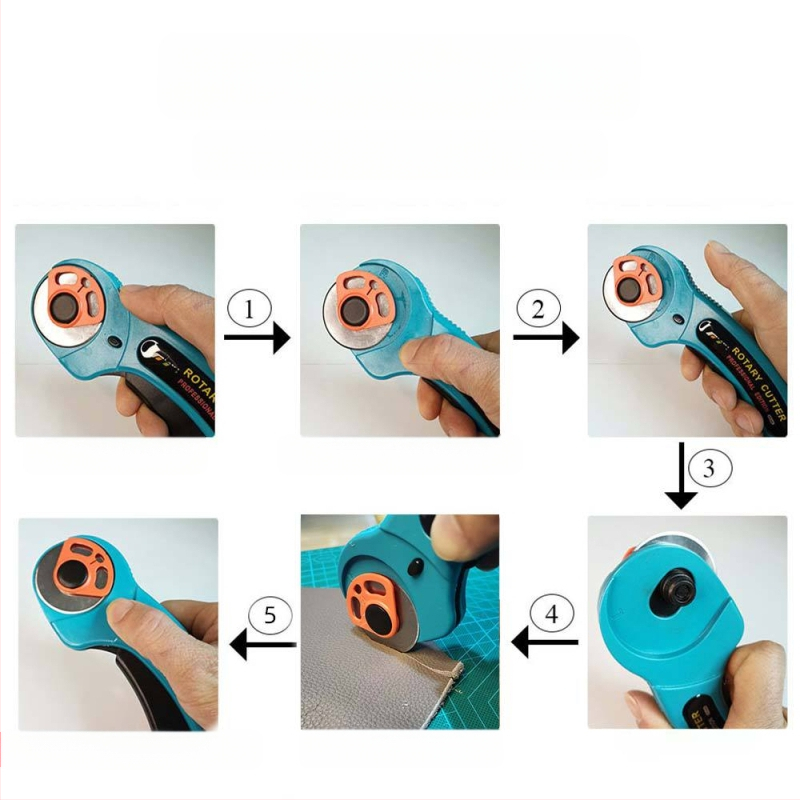 Minilu Ft145 Ролерен кръгъл нож за рязане на кожа и плат – комплект за пачворк рязане с клипове, произход Zhejiang, Китай