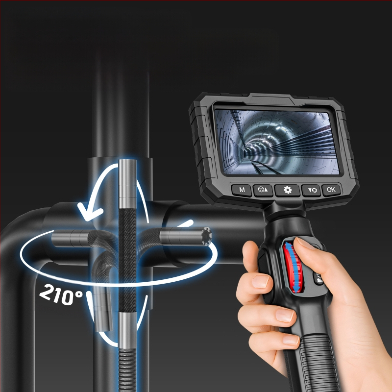 Endoskop s integriranim zaslonom, 360° artikulirajuća sonda za automobilske inspekcije, HD kamera 2 MP, IP67 vodootporan, radna duljina 1000 mm, LED osvjetljenje